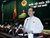 Thủ tướng Nguyễn Tấn Dũng đọc Tờ trình về cơ cấu tổ chức của Chính phủ (Ảnh: Nhan Sáng/TTXVN)