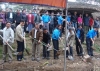 Đ/c Lâm Phương Thanh – Bí thư Thường trực Trung ương Đoàn (áo xanh ở giữa) tham gia lễ động thổ khởi công nhà cho cựu TNXP Nguyễn Thị Sinh